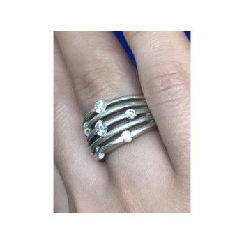 925 Sterling Silver CZ Ring Size 6.5