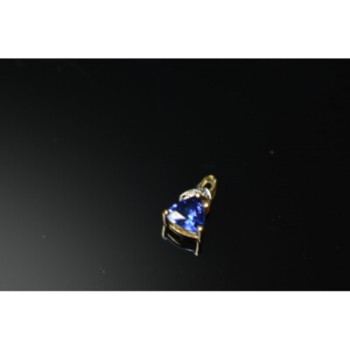 10K YELLOW GOLD LONDON BLUE TOPAZ & DIAMOND PENDANT