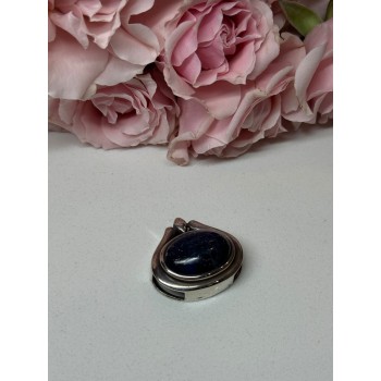 925 Sterling Silver Pendant Sodalite Length 0.9 In