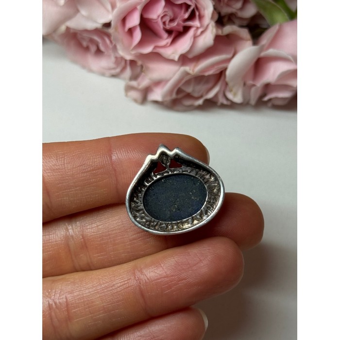 925 Sterling Silver Pendant Sodalite Length 0.9 In