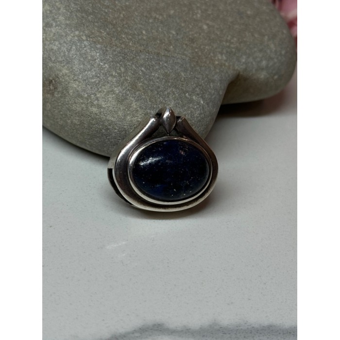 925 Sterling Silver Pendant Sodalite Length 0.9 In