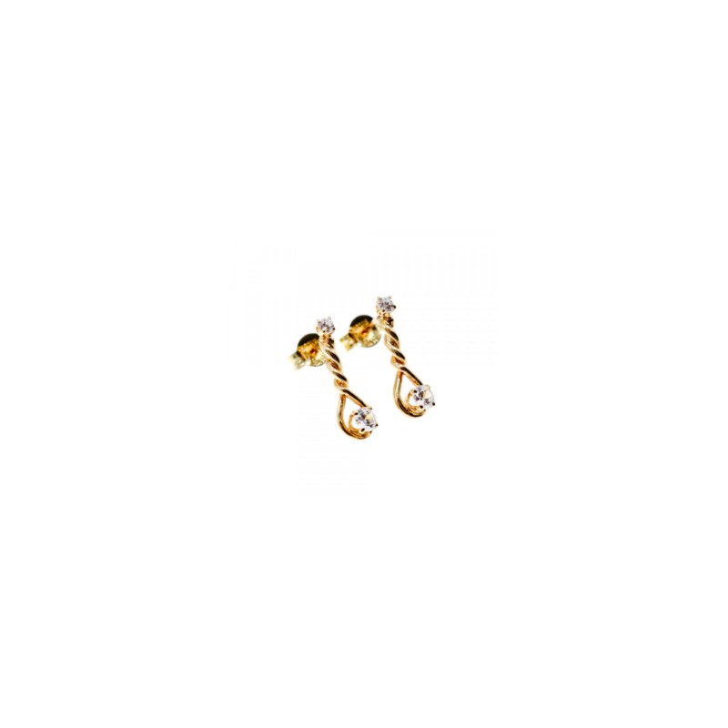 14K YELLOW GOLD DIAMONDS MILOR ITALY EARRINGS