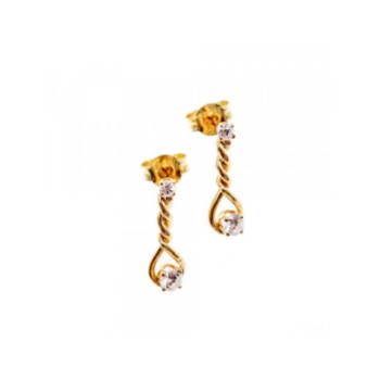 14K YELLOW GOLD DIAMONDS MILOR ITALY EARRINGS