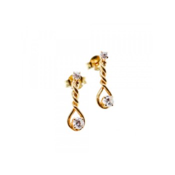 14K YELLOW GOLD DIAMONDS MILOR ITALY EARRINGS