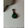 925 Sterling Silver Green Agate Pendant Length 1.4 Inch