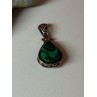 925 Sterling Silver Green Agate Pendant Length 1.4 Inch