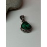 925 Sterling Silver Green Agate Pendant Length 1.4 Inch
