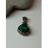 925 Sterling Silver Green Agate Pendant Length 1.4 Inch