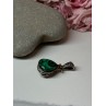 925 Sterling Silver Green Agate Pendant Length 1.4 Inch
