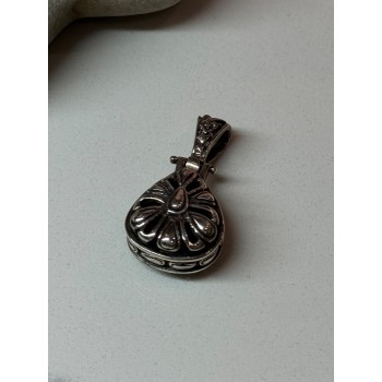 925 Sterling Silver Green Agate Pendant Length 1.4 Inch