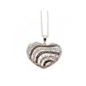 925 Sterling Silver White & Black CZ Heart Chain With Pendant
