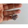 925 Sterling Silver White & Black CZ Heart Chain With Pendant