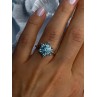 925 Sterling Silver Aquamarine Flower Ring Size 7