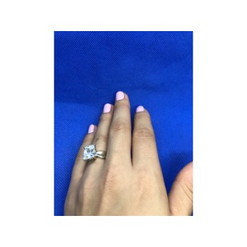 925 Sterling Silver White CZ Ring Size 6.5