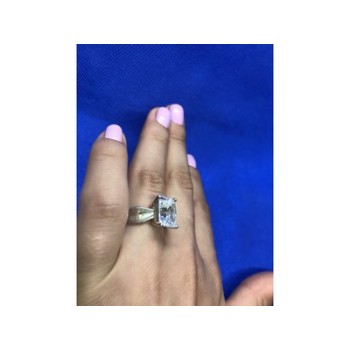 925 Sterling Silver White CZ Ring Size 6.5