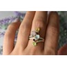 925 Sterling Silver Multi Gemstones Ring Size 8