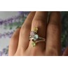 925 Sterling Silver Multi Gemstones Ring Size 8