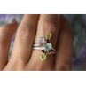 925 Sterling Silver Multi Gemstones Ring Size 8