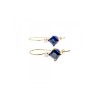 10K YELLOW GOLD SAPPHIRES & DIAMONDS EARRINGS