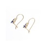 10K YELLOW GOLD SAPPHIRES & DIAMONDS EARRINGS