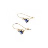 10K YELLOW GOLD SAPPHIRES & DIAMONDS EARRINGS
