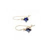 10K YELLOW GOLD SAPPHIRES & DIAMONDS EARRINGS