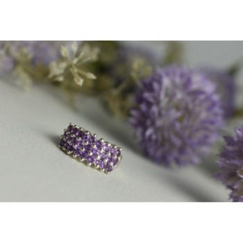 925 Sterling Silver Purple Tourmaline Ring Size 8.5