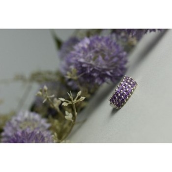 925 Sterling Silver Purple Tourmaline Ring Size 8.5