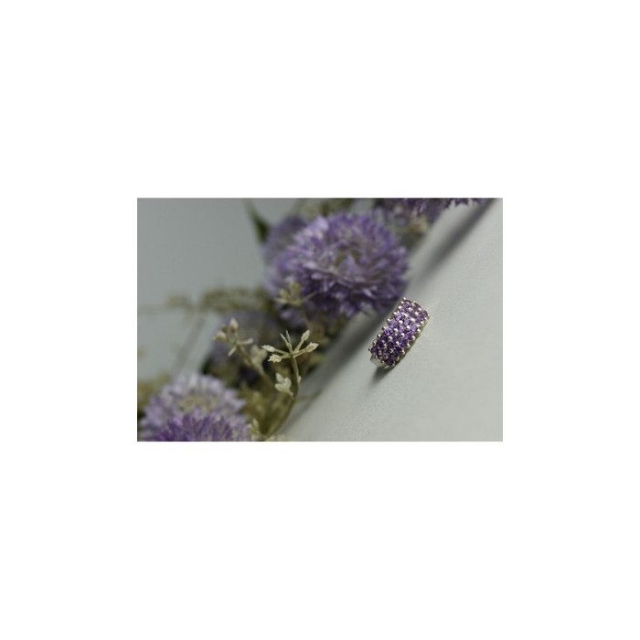 925 Sterling Silver Purple Tourmaline Ring Size 8.5