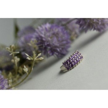 925 Sterling Silver Purple Tourmaline Ring Size 8.5