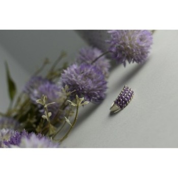 925 Sterling Silver Purple Tourmaline Ring Size 8.5