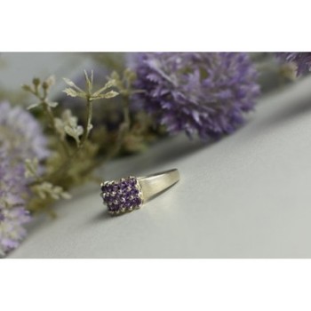 925 Sterling Silver Purple Tourmaline Ring Size 8.5