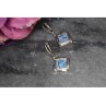 Vintage 925 Sterling Silver Mosaic Opal Earrings