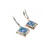 Vintage 925 Sterling Silver Mosaic Opal Earrings