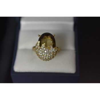 925 Sterling Silver Alpanite & CZ Ring Size 9 Turkey