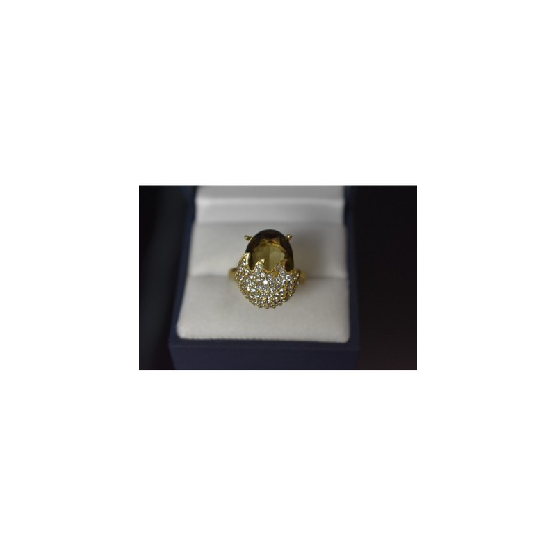 925 Sterling Silver Alpanite & CZ Ring Size 9 Turkey