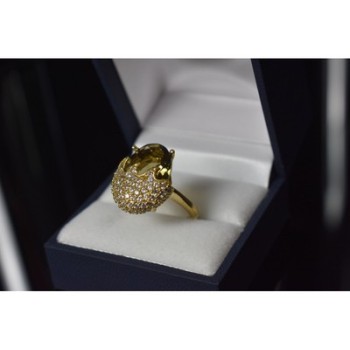 925 Sterling Silver Alpanite & CZ Ring Size 9 Turkey