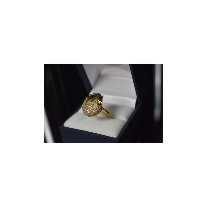 925 Sterling Silver Alpanite & CZ Ring Size 9 Turkey