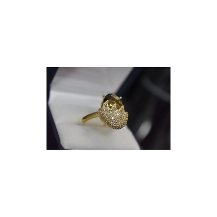 925 Sterling Silver Alpanite & CZ Ring Size 9 Turkey