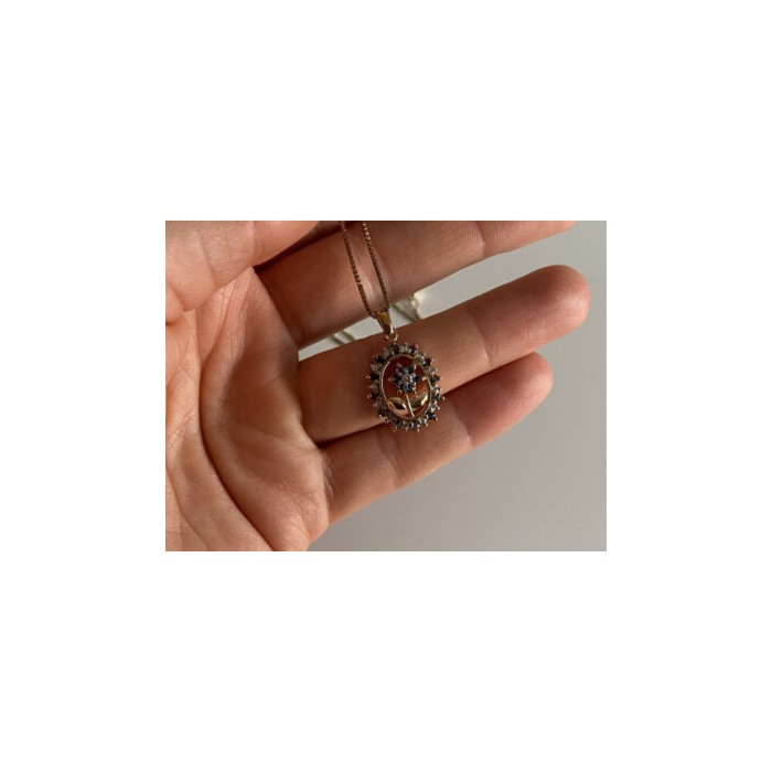 925 STERLING SILVER GOLD PLATED SAPPHIRES 