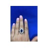 925 Sterling Silver Sapphire & CZ Ring Size 8