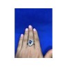 925 Sterling Silver Sapphire & CZ Ring Size 8