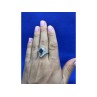 925 Sterling Silver Sapphire & CZ Ring Size 8