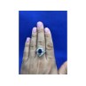 925 Sterling Silver Sapphire & CZ Ring Size 8