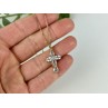 925 Sterling Silver Gold Plated Blue Spinel Chain With Cross