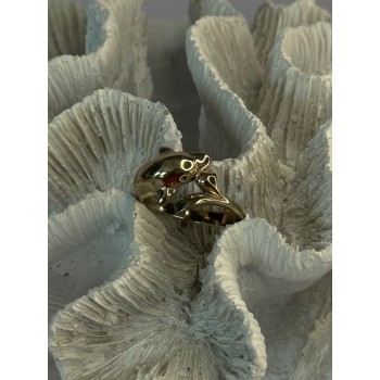 925 Sterling Silver Dolphin Ring Size 8