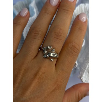925 Sterling Silver Dolphin Ring Size 8