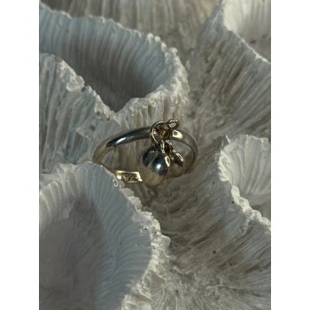 925 Sterling Silver 2 Hearts Charms Ring Size 5