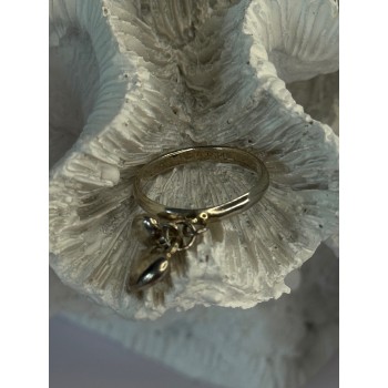 925 Sterling Silver 2 Hearts Charms Ring Size 5