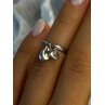 925 Sterling Silver 2 Hearts Charms Ring Size 5